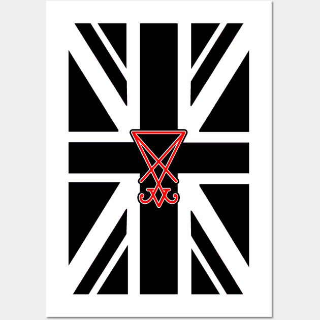 UK Flag Sigil Of Lucifer Wall Art by artpirate